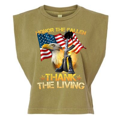 Honor The Fallen Thank The Living Garment-Dyed Women's Muscle Tee