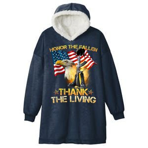 Honor The Fallen Thank The Living Hooded Wearable Blanket