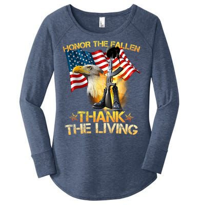 Honor The Fallen Thank The Living Women's Perfect Tri Tunic Long Sleeve Shirt