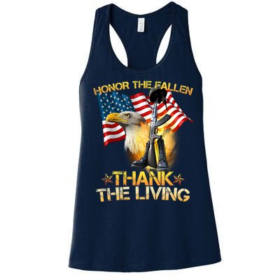 Honor The Fallen Thank The Living Women's Racerback Tank