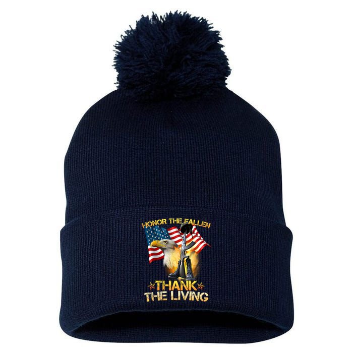 Honor The Fallen Thank The Living Pom Pom 12in Knit Beanie