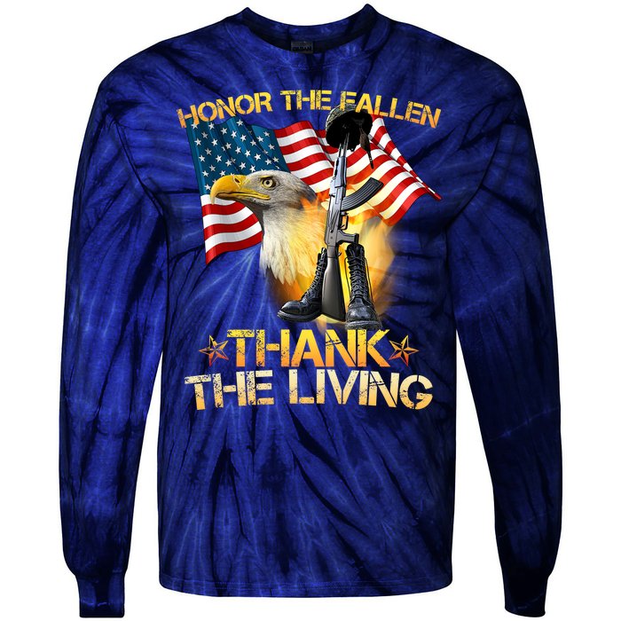 Honor The Fallen Thank The Living Tie-Dye Long Sleeve Shirt