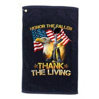 Honor The Fallen Thank The Living Platinum Collection Golf Towel