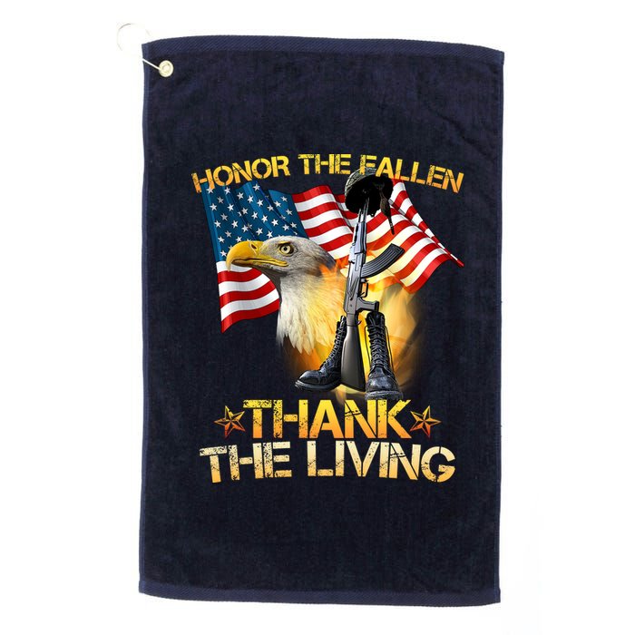 Honor The Fallen Thank The Living Platinum Collection Golf Towel