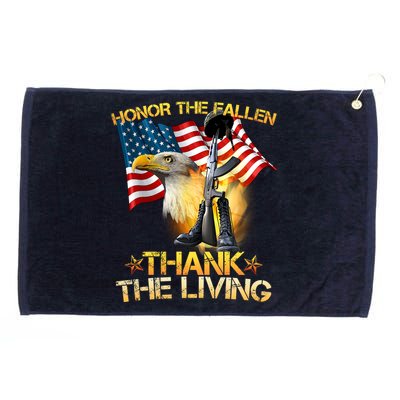 Honor The Fallen Thank The Living Grommeted Golf Towel