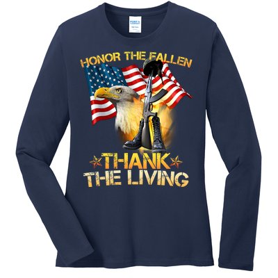 Honor The Fallen Thank The Living Ladies Long Sleeve Shirt