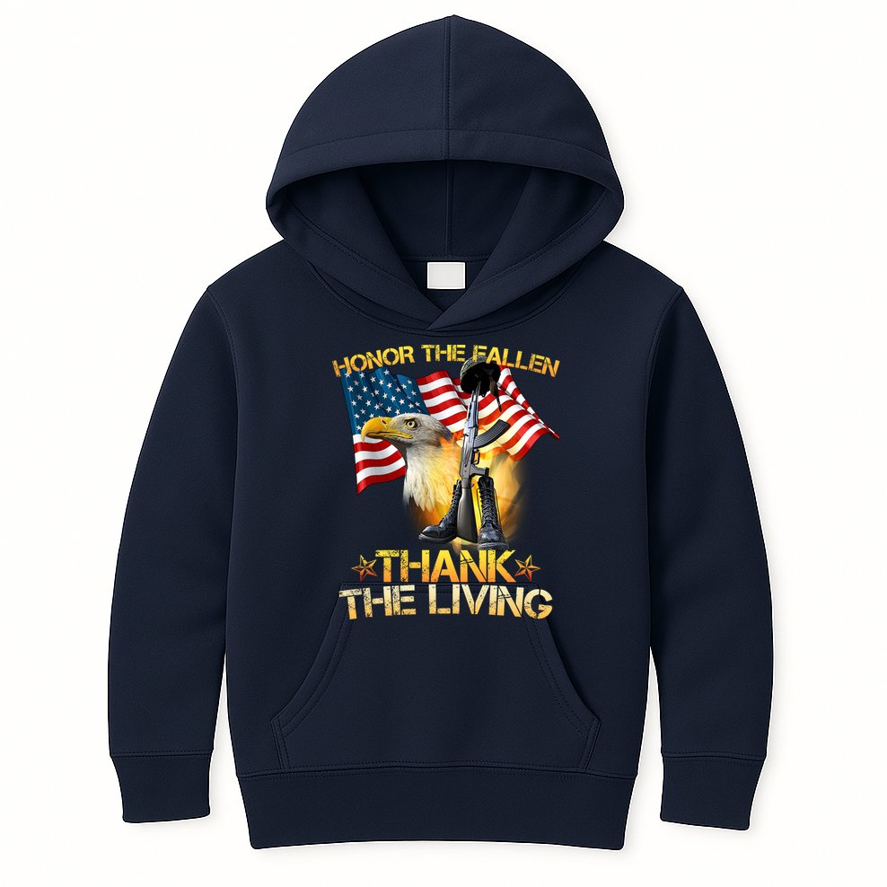 Honor The Fallen Thank The Living Kids Hoodie