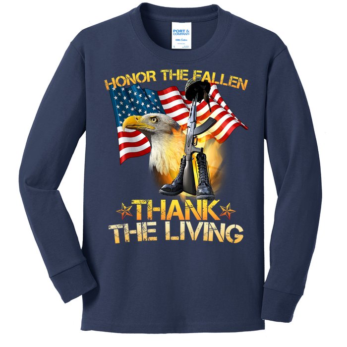 Honor The Fallen Thank The Living Kids Long Sleeve Shirt