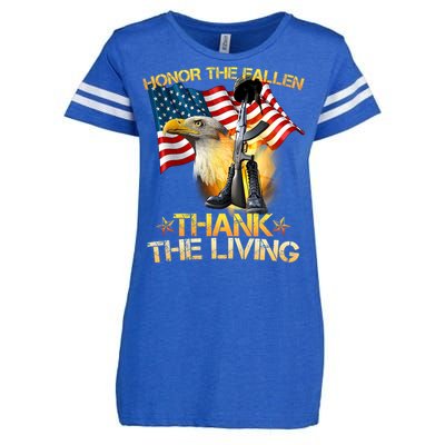 Honor The Fallen Thank The Living Enza Ladies Jersey Football T-Shirt