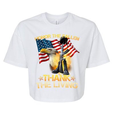 Honor The Fallen Thank The Living Bella+Canvas Jersey Crop Tee