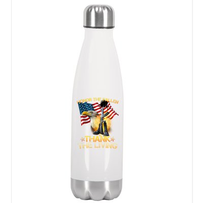 Honor The Fallen Thank The Living Stainless Steel Insulated Water Bottle