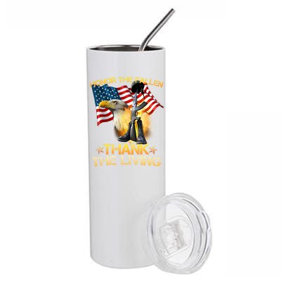 Honor The Fallen Thank The Living Stainless Steel Tumbler