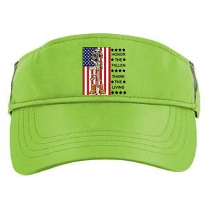 Honor The Fallen Thank The Living Memorial Day Veteran Adult Drive Performance Visor