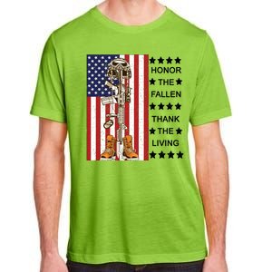 Honor The Fallen Thank The Living Memorial Day Veteran Adult ChromaSoft Performance T-Shirt