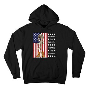 Honor The Fallen Thank The Living Memorial Day Veteran Hoodie