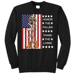 Honor The Fallen Thank The Living Memorial Day Veteran Sweatshirt