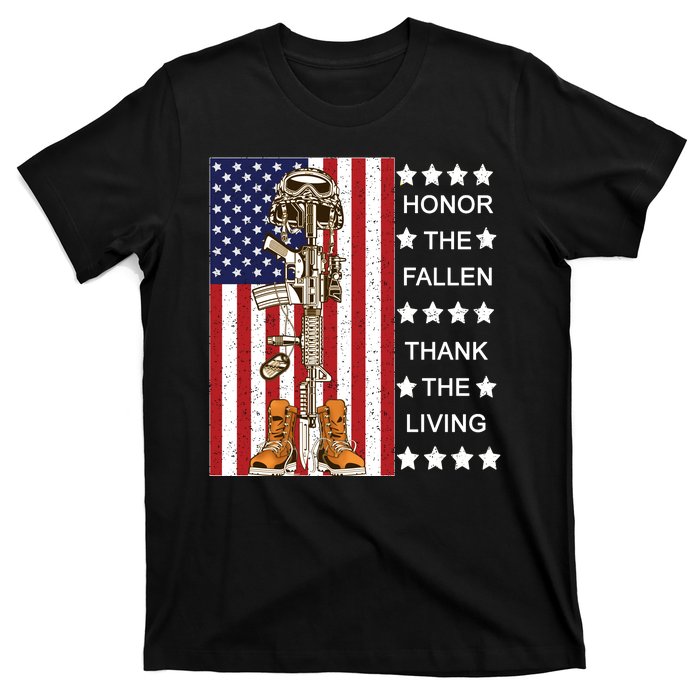 Honor The Fallen Thank The Living Memorial Day Veteran T-Shirt