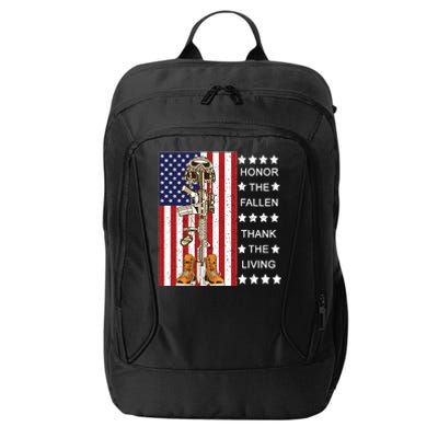 Honor The Fallen Thank The Living Memorial Day Veteran City Backpack