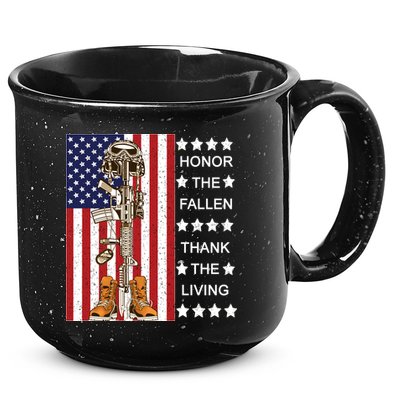 Honor The Fallen Thank The Living Memorial Day Veteran 15oz Campfire Ceramic Mug