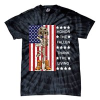 Honor The Fallen Thank The Living Memorial Day Veteran Tie-Dye T-Shirt