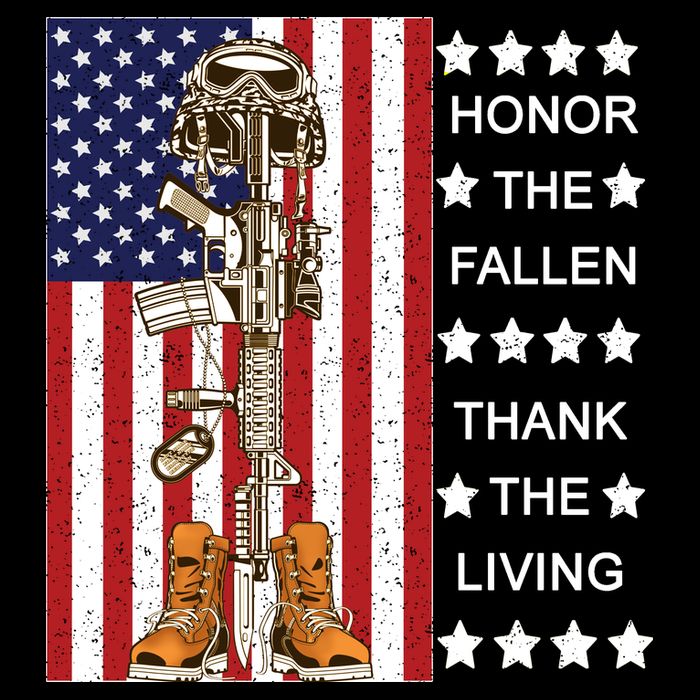 Honor The Fallen Thank The Living Memorial Day Veteran Tie-Dye T-Shirt