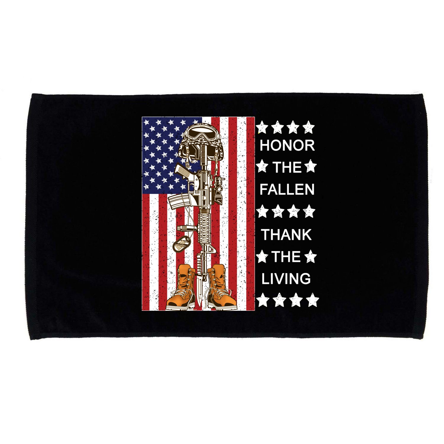 Honor The Fallen Thank The Living Memorial Day Veteran Microfiber Hand Towel