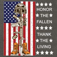 Honor The Fallen Thank The Living Memorial Day Veteran Cotton Canvas Backpack