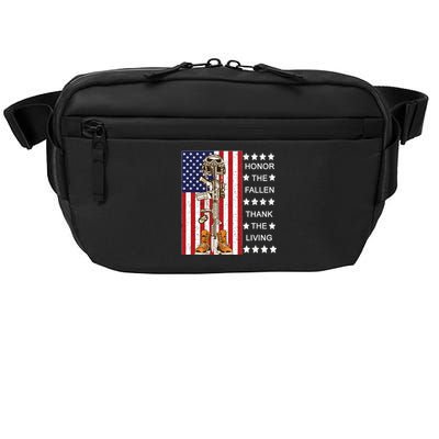 Honor The Fallen Thank The Living Memorial Day Veteran Crossbody Pack