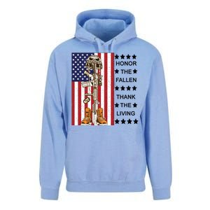 Honor The Fallen Thank The Living Memorial Day Veteran Unisex Surf Hoodie