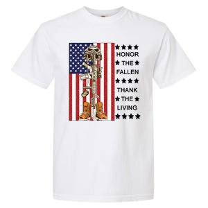 Honor The Fallen Thank The Living Memorial Day Veteran Garment-Dyed Heavyweight T-Shirt