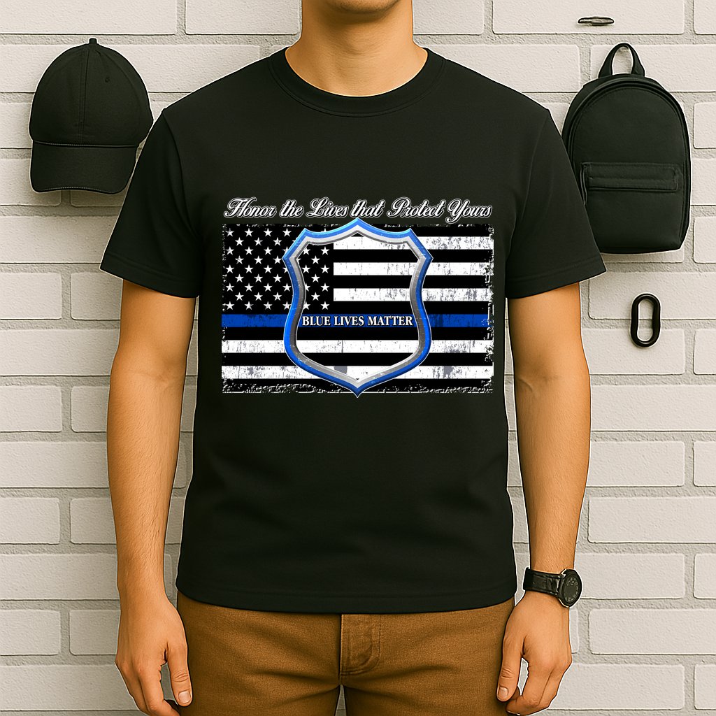 Honor The Lives That Protect Yours Blue Lives Matter T-Shirt