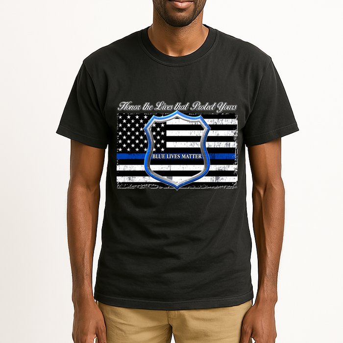 Honor The Lives That Protect Yours Blue Lives Matter Tall T-Shirt