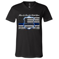 Honor The Lives That Protect Yours Blue Lives Matter V-Neck T-Shirt