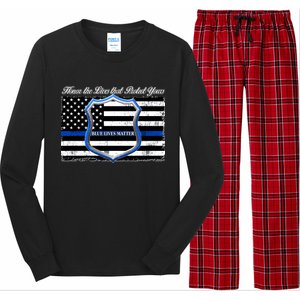 Honor The Lives That Protect Yours Blue Lives Matter Long Sleeve Pajama Set