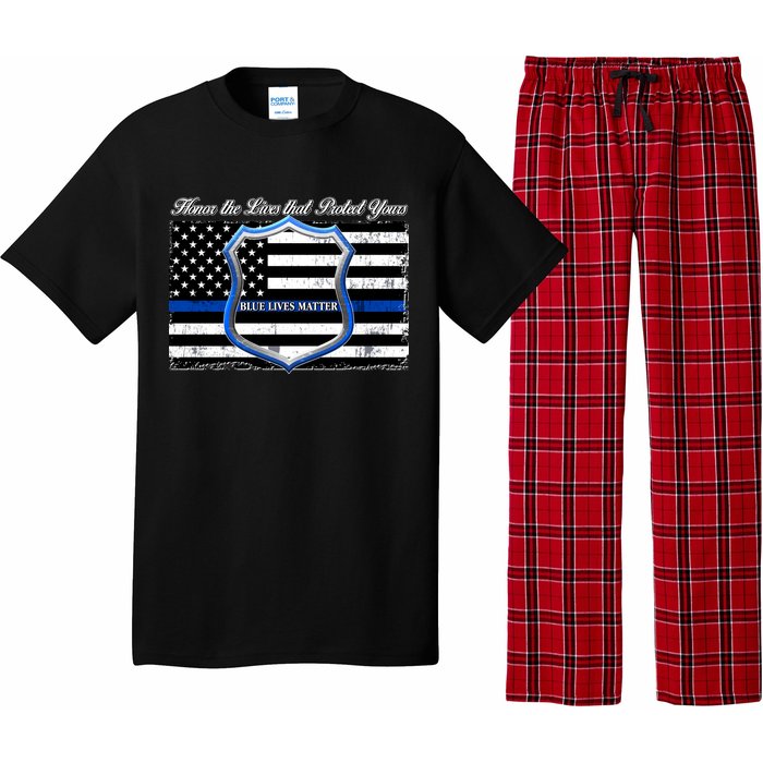 Honor The Lives That Protect Yours Blue Lives Matter Pajama Set