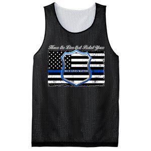 Honor The Lives That Protect Yours Blue Lives Matter Mesh Reversible Basketball Jersey Tank