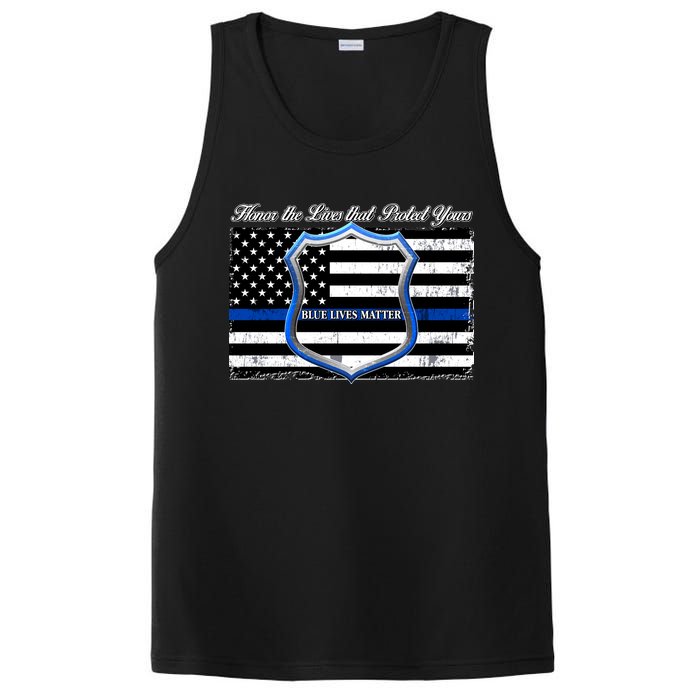 Honor The Lives That Protect Yours Blue Lives Matter PosiCharge Competitor Tank