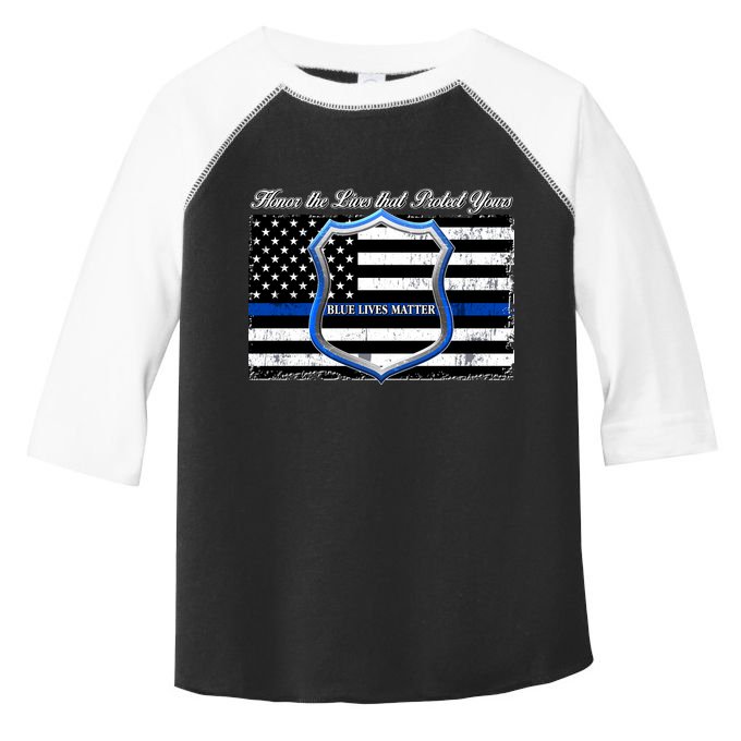 Honor The Lives That Protect Yours Blue Lives Matter Toddler Fine Jersey T-Shirt