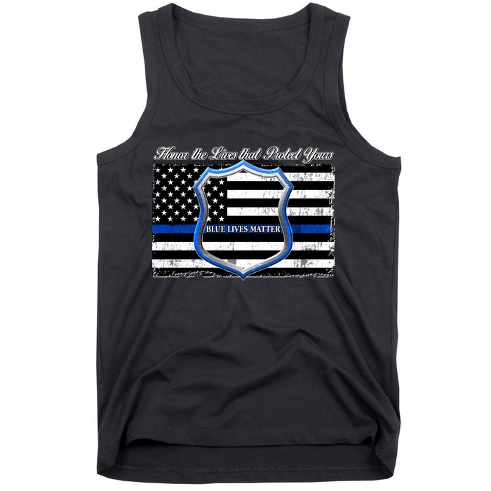 Honor The Lives That Protect Yours Blue Lives Matter Tank Top