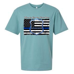 Honor The Lives That Protect Yours Blue Lives Matter Sueded Cloud Jersey T-Shirt