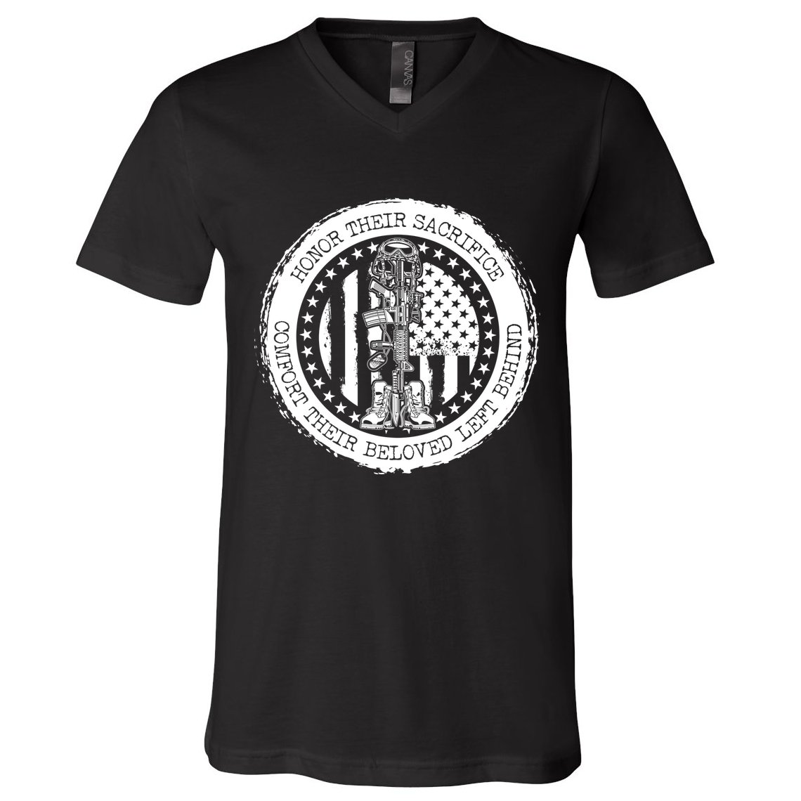 Honor Their Sacrifice Comfort Their Beloved Left Behind V-Neck T-Shirt
