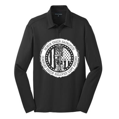 Honor Their Sacrifice Comfort Their Beloved Left Behind Silk Touch Performance Long Sleeve Polo