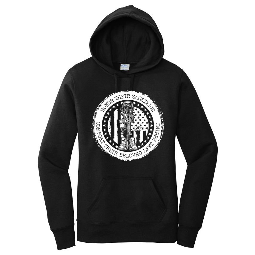 Honor Their Sacrifice Comfort Their Beloved Left Behind Women's Pullover Hoodie
