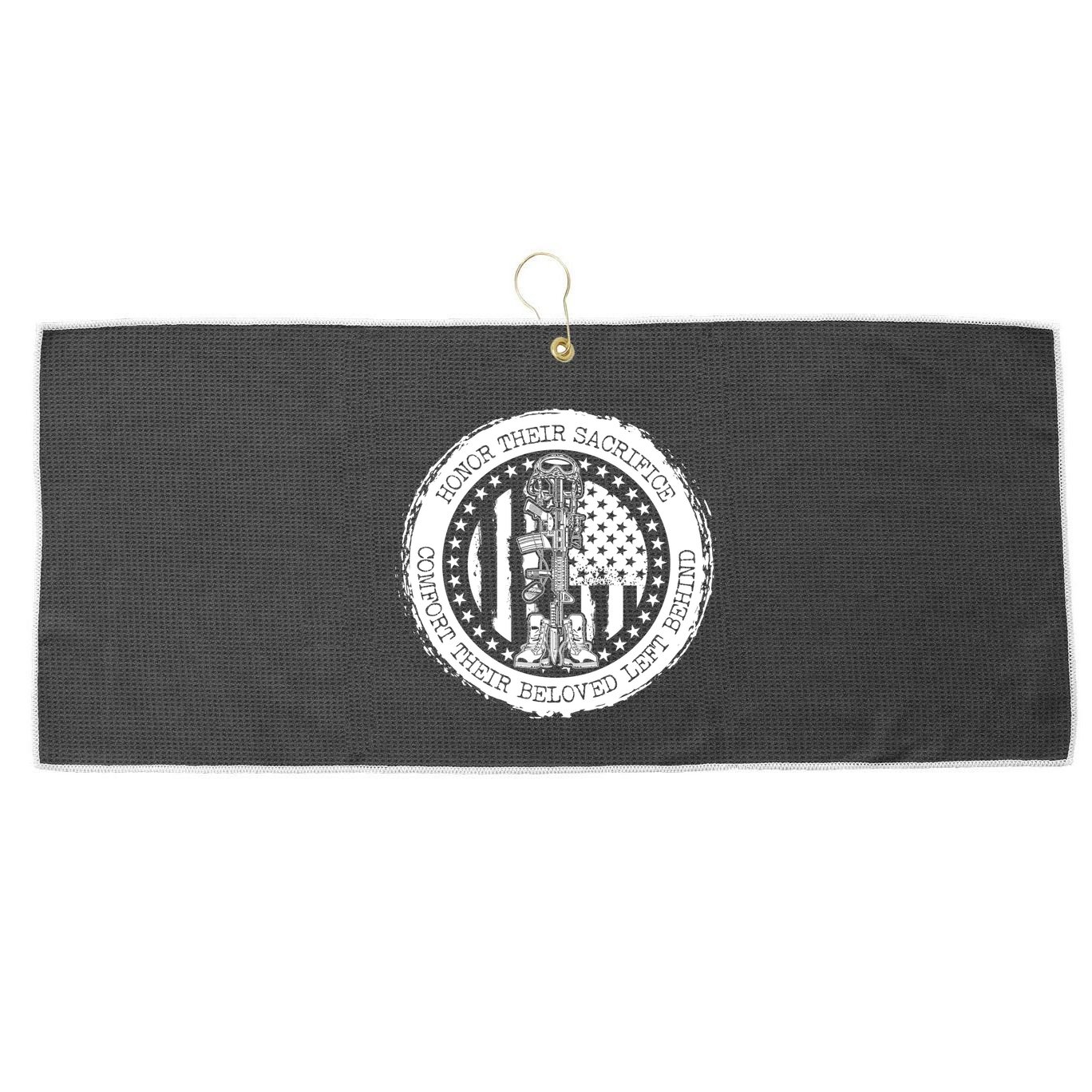 Honor Their Sacrifice Comfort Their Beloved Left Behind Large Microfiber Waffle Golf Towel