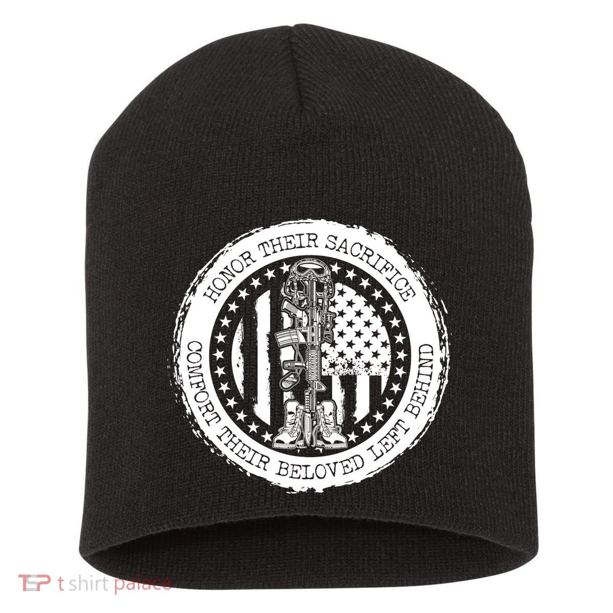 Honor Their Sacrifice Comfort Their Beloved Left Behind Short Acrylic Beanie