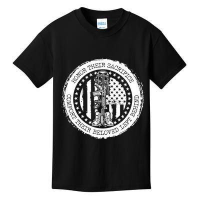 Honor Their Sacrifice Comfort Their Beloved Left Behind Kids T-Shirt