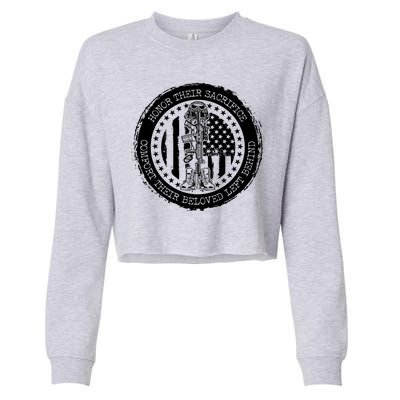 Honor Their Sacrifice Comfort Their Beloved Left Behind Cropped Pullover Crew