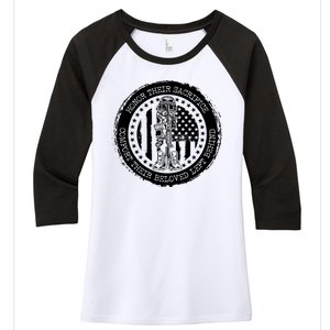 Honor Their Sacrifice Comfort Their Beloved Left Behind Women's Tri-Blend 3/4-Sleeve Raglan Shirt