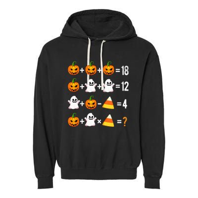 Halloween Order Of Operations Math Halloween Teacher Pumpkin Garment-Dyed Fleece Hoodie