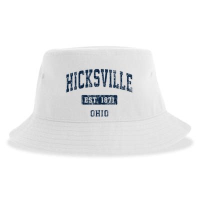 Hicksville Ohio Oh Vintage Sports Established Sustainable Bucket Hat